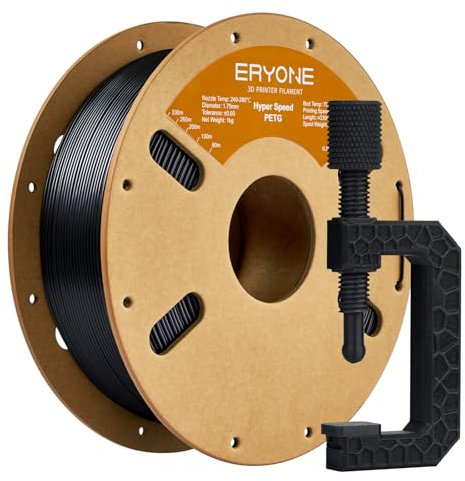 ERYONE High Speed PETG Filament 1.75mm +/- 0.03mm, High Speed Filament PETG,Rapid PETG Filament, 3D printing filament, 30-600mm/s Hyper Speed PETG filament, 1kg (2.2LBS) / Spool, Black