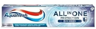 Aquafresh All In One Protection Pure Breath Lot de 4 tubes de crème dentaire pour les dents, les gommes et les boosts respirants - 100 ml x 4