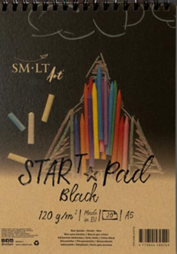 SM.LT STAR T Zeichenblock Schwarz Papier Spirale A5 20 Blatt 120 g/m² 5PS-20/BLACK/TS