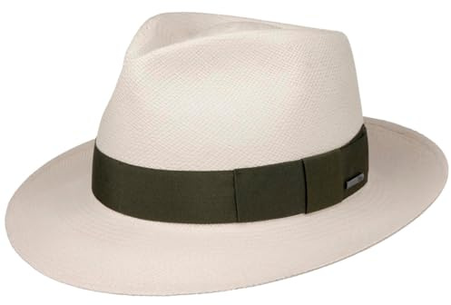 Stetson Genuine Brisa Fedora Panamahut UV Schutz 40 Herren Frühling Sommer cremeweiß L (58-59 cm)