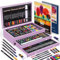 Premium Maleta Deluxe de 175 piezas en maletín de madera, con pinturas acrílicas, acuarelas, ceras, lápices de colores, set de arte profesional, suministros de artista, regalo para niños