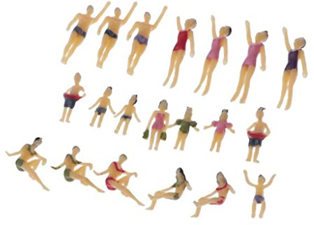EHJRE 20 Stück 1:100 Bunte Figuren, Modelleisenbahn Landschaft HO N TT Spur Strand