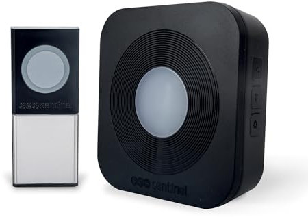 SCS Sentinel CSF0112 Campanello Wireless-Portata 200 M-36 Melodie-Pulsante Impermeabile Ip44-Già Programmato-Indicatore Luminoso-2 Anni di Garanzia-Colore Nero Discreto