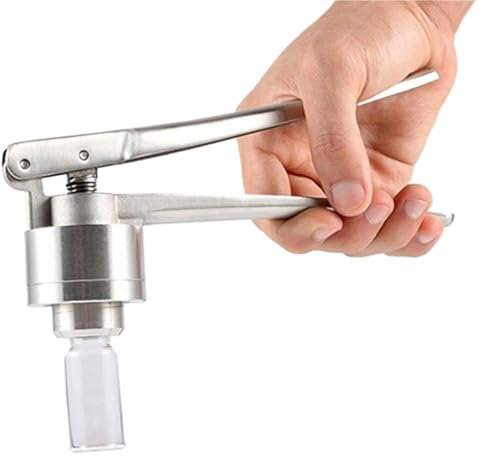 DGOINGPI Kronkorken verschlussgerät Manuelle Bördelmaschine, Verschließmaschine, Edelstahl-Verschlussklemme, handgehaltene Verschließmaschine, 20-mm-Vollaluminium-Flip Bier brauen Set