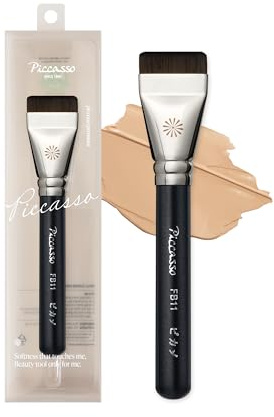 Piccasso Brush FB11 Spatula Brush – Professional Foundation Brush for Liquid Makeup, Flat and Soft Bristles for Seamless Application, Ideal for Liquid Foundation and Cream Face Makeup, Korean Product