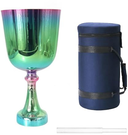 Calice En Cristal Portatif De 7 Pouces, Bol Chantant En Quartz Électroplaqué 432 Hz, Fait À La Main, Soulage La Fatigue Et L'anxiété, Accessoire De Méditation(B Note)
