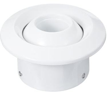 PATIKIL Bocchetta Dell'Aria Rotonda Da 4 Pollici Per Bagno Cucina Bianco | Bocchetta A Sfera Regolabile Diffusore Soffitto Griglia Di Ventilazione In Lega Di Alluminio, Soggiorno Ventilazione