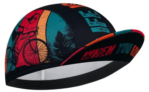 Cappellino Ciclismo Uomo in Poliestere - Berretto Sottocasco Traspirante con Protezione UV e Fascia Assorbente, Copricapo Sportivo per Bici da Corsa, Mountain Bike e Attività Outdoor(Unisex)