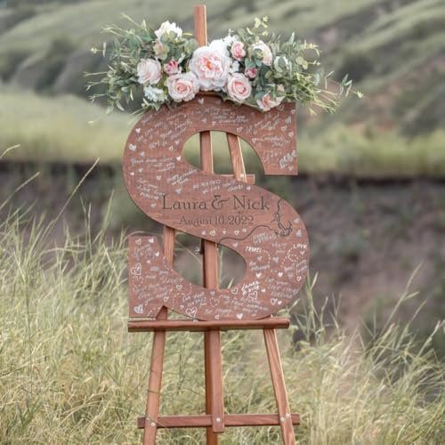 Panneau de bienvenue de mariage personnalisé - Alternative au livre d'or de mariage - Plaque en bois - 40 cm