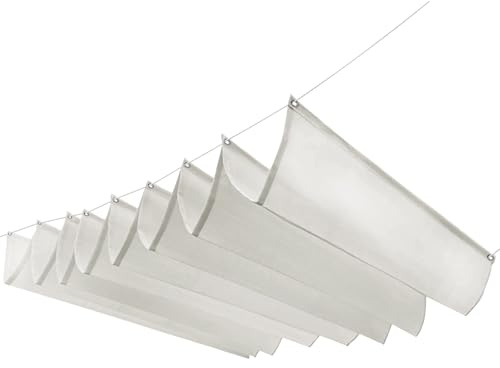 Ausziehbares Wellen-Sonnensegel, individuell verstellbar, für Terrasse, Pavillon, Markise, reißfest, wasserdicht, Sonnenschutz, UV-Schutz, für Außenbereich, Garten, Balkon, Strand, Cremefarben, 0,5 x