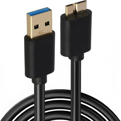 Riybyds 1M Câble USB 3.0 Micro B, câble disque dur externe, Câble de Données et de Charge Haute Vitesse, Applicable à Galaxy S5, Note 3, Note Pro 12.2, Disques Durs Externes et Plus