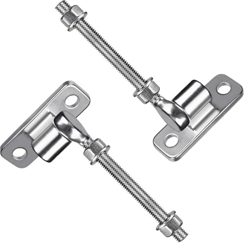 PANGBOER 2 bisagras de pernos ajustables de acero inoxidable de alta resistencia, bisagras de puerta a prueba de óxido para valla de granja