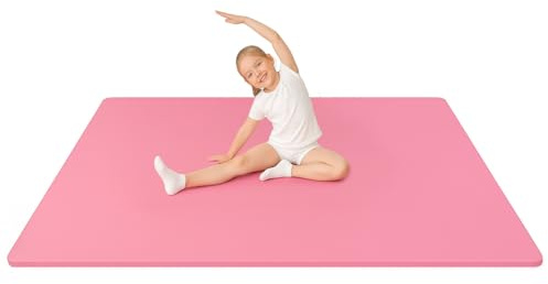 Gym Mat Tappetino da Ginnastica Rosa Grande 200x140x1 cm | Per Bambini e Adulti | Yoga Pilates Fitness Allenamento a Casa | Antiscivolo Confortevole Arrotolabile | Senza PVC e Atossico | Aerobik