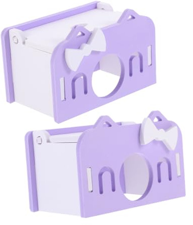 Gadpiparty 2 Pezzi Casette Nascondiglio per Criceti in PVC Resistente Cuccia Piccola per Criceti Nani Habitat Sicuro e Confortevole per Gabbia Forniture per Piccoli Roditori