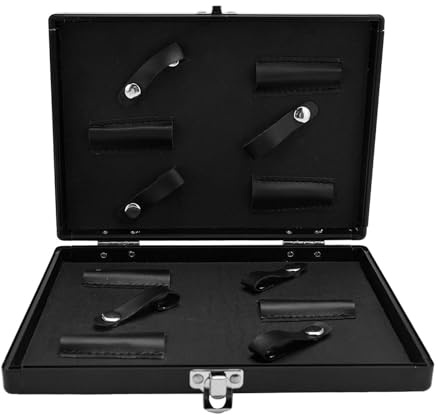 YUSSEQDD Caja de almacenamiento para tijeras de peluquería 23 cm, a prueba polvo, para estilistas que viajan (23 x 11,7 x 3,6 cm), Negro, 23x17x3.6cm