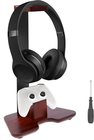 Zhjiutak Headphone Stand, Controller Stand for Desk, Wood Gaming Headset Stands Desk Accessories for Gamer Gaming PC Xbox,Earphone Stands