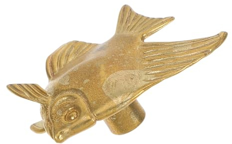 Yardenfun Messing Möbelknöpfe mit Fischornament Polierte Oberfläche Dekorative Schrankgriffe für Küchenschränke und Kommoden Maritimes Design