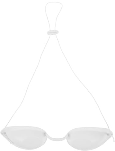 HOMSFOU Masque Yeux Blanc en Tpu Ergonomique et Réglable pour Protection Oculaire Lors D'épilation et Soins de Beauté
