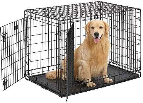 MidWest Homes for Pets Ultima Pro - Jaula para perros de alta resistencia de 106 cm, jaula para mascotas fabricada en acero ultra fuerte con doble puerta para razas grandes, accesorios incluidos