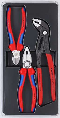 KNIPEX Juego de 3 alicates combinados de cobra diagonal