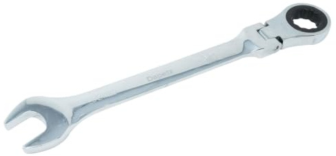 Dapetz® 32mm Flexible Head Ratchet Metric Spanner - Open End & Ring Combination, Mirror Polished, Raised Panel, Chrome Vanadium Steel Spanner for Mechanics in Tight Spaces