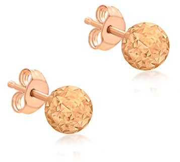 Carissima Gold Damen 9k (375) Gold 4 mm Diamantschliff Ball Ohrstecker