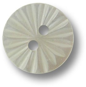 Knopfparadies - 6er Set bildschöne kleine weiße Zweiloch Perlmuttknöpfe mit Strahlen Muster/Perlmuttweiß, teilweise hinten grün/Perlmutt Knöpfe/Ø ca. 13mm