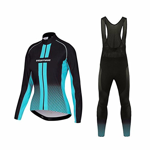UGLY FROG Winter Damen Langarm Frauen Mountainbike Jersey Shirts Lange Rennrad Bekleidung MTB +Bib Lange Hosen Anzüge Fahrradbekleidung