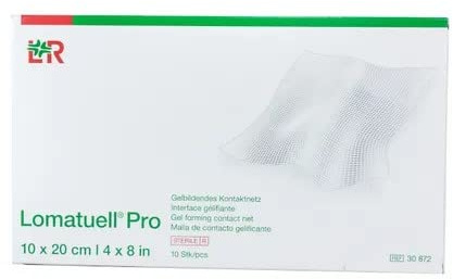 Lomatuell Pro 10 x 20 cm, Gelbildendes Kontaktnetz, steril, einzeln eingesiegelt 10 Stück