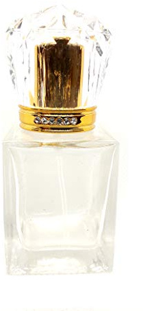 Zénitude Glassworks 30ml Empty Glass Perfume Spray Bottle Atomiser Refillable Crystal Cap (Gold)