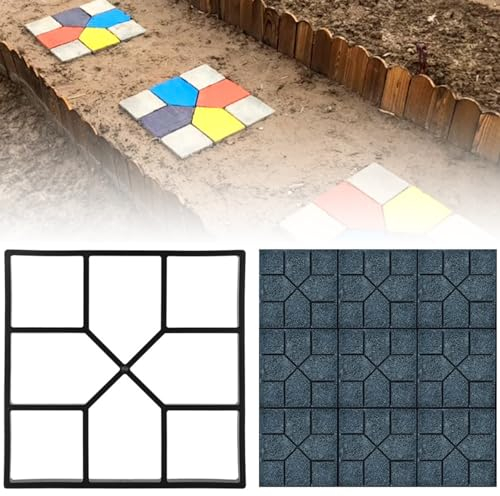 Molde de hormigón, molde de plástico para pavimento de hormigón, 8 rejillas, molde de fundición, placa de hormigón, pavimento, pavimento de hormigón, losas para pavimentos, losas de terraza