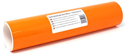 Finest Folia 3m x 31cm Plotterfolie 105 Farben Matt/Glänzend Selbstklebend Bastelfolie zum Plotten Möbelfolie (034 Orange, Glanz)