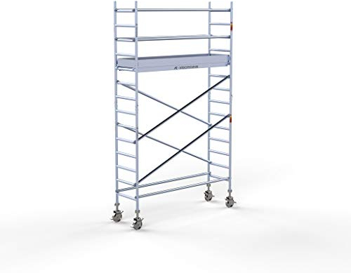 AC Steigtechnik Rollgerüst PRO-S 250 | bis 5 m Arbeitshöhe | erweiterbar | Wandstand | 2,50 m Plattform mit Luke | TÜV/GS | Rollrüstung | Zimmerfahrgerüst | Gerüst | Zimmergerüst