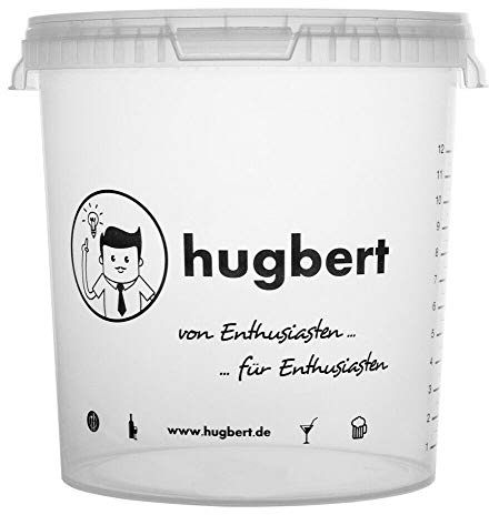 HUGBERT Gärbehälter Eimer, 15/17 L, Gärbehälter mit Skala + Deckel mit Bohrung