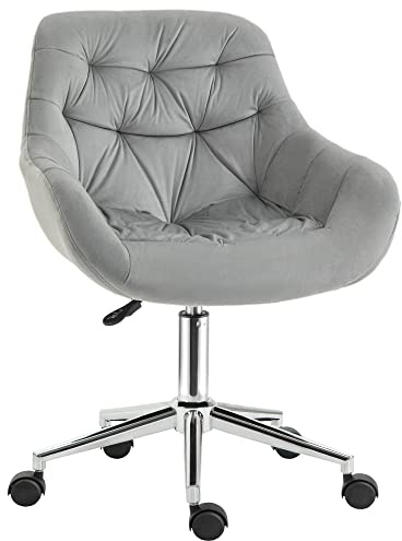 Vinsetto Bürostuhl Chefsessel Drehstuhl Computerstuhl Sitzhöhenverstellung für jüngere Benutzer und Kleines zum Lernen und Spielen Polyester Schaumstoff Metall Nylon Grau 59 x 58 x 80-90 cm
