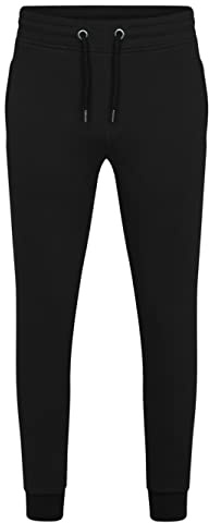 HRM Pantalons de Jogging Unisexe Premium, Noir, Taille L I Pantalon de Survêtement Commerce Équitable Femmes et Hommes, 285 g/m² I en 70% Coton et 30% Polyester Recyclé