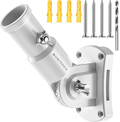 evertoco Robuste T304 Edelstahl Fahnenmasthalterung – 180° verstellbarer Fahnenmasthalter für Haus mit zwei Installationsmethoden, Flaggenhalter für Stange mit 2,5 cm Durchmesser, windresistent und