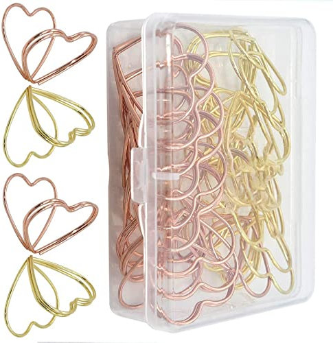 Tischkartenhalter, 20 Stück, Herzform, Tischkartenhalter, Ständer für Hochzeiten, Buffets, Dinnerpartys, Tischnummern Roségold und Gold