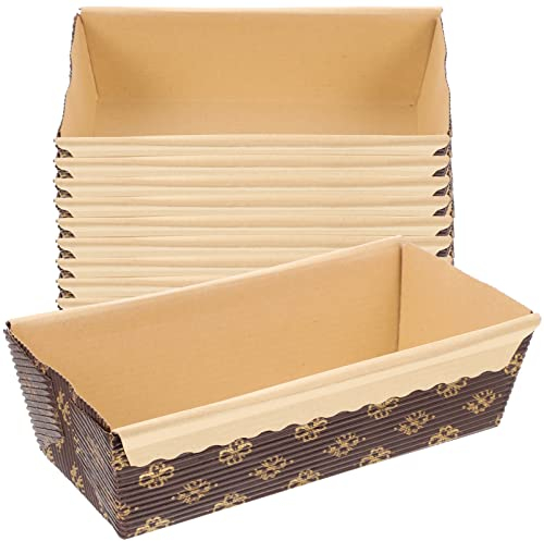 BESTonZON 25pezzi Teglie Di Carta Per Dolci Pirottini Rettangolari Per Torte e Pane e All Olio Per Torte Chiffon e Dolci Vari
