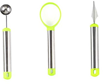 Anneome 3pezzi Utensili Per Intagliare La Frutta in Acciaio Resistente e Pp Tagliafrutta Per Modellare La Frutta Kit Per Affettare Coltello Da Intaglio Dispositivo Da Rimuovere Palla Da Ri