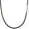 Viwind Lederkette 925 Silber Verschluss Geflochten Kunstleder Halskette 2.5mm breit Damen Herren Kette für Anhänger charm 45-60cm wählbar DIY Lederschnur (50cm, Schwarz)