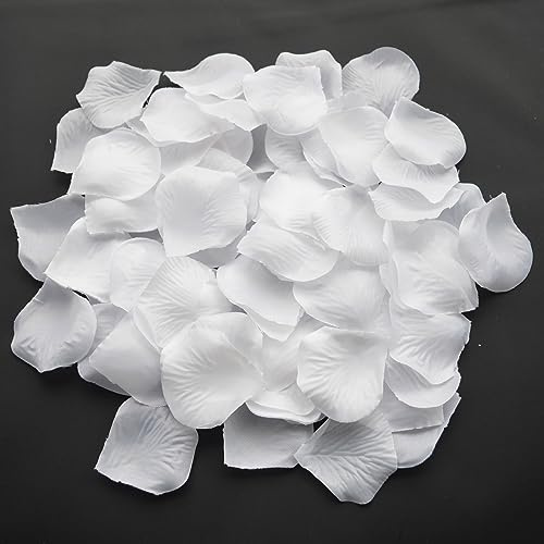 2000 Stück Künstliche Rosenblätter Weiß,Deko Rosenblätter Romantische Rosenblüten Geschenk schöne Blütenblätter für Hochzeit, Valentinstag, Geburtstag Party Dekoration, Artificial Rose Petals Flowers