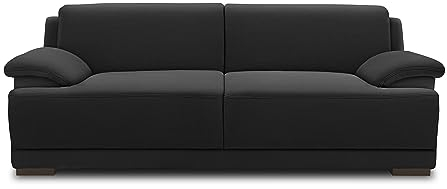DOMO. collection Sofa Telos, 3-Sitzer Boxspringsofa, 3er Sofa mit Boxspringfederung, zeitlose Couch mit breiten Armlehnen, Polstergarnitur 218 x 96 x 80 cm (BxTxH), anthrazit