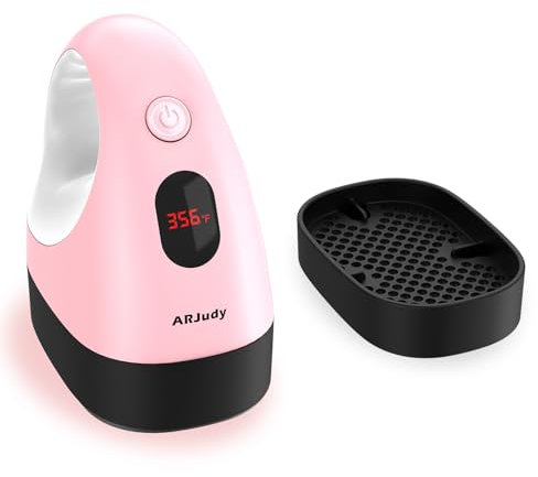 ARJudy Mini Prensa de Calor Portátil, Plancha de Transferencia con Pantalla LED y 3 Niveles de Temperatura, Base Aislante de Seguridad, Ideal para Manualidades, Gorras y Camisetas (Rosa)