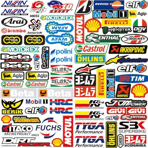3 Stück Motocross Aufkleber - Moped Sticker, Auto Tuning Folie Set, Stickersracing MTB - Geeignet Für Motorrad, Skateboard, Auto, Rollerhelm Und Motocross (Typ A)