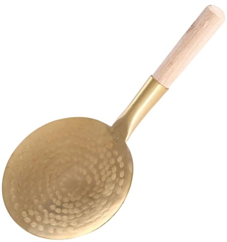 LIFKOME Cuillères à Tofu Ustensiles Cuisine Multifonctionnels et Présents de Pendaison de Crémaillère Pratiques en Cuivre et Bois Longue Durée D'utilisation pour Cuisines