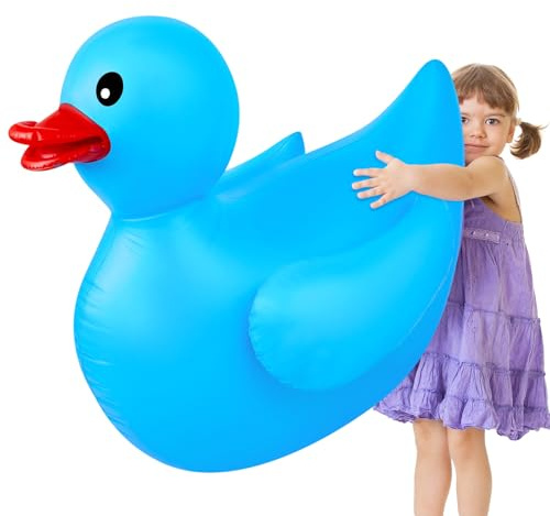 Hungdao 4 Feet Giant Inflatable Duck Huge Rubber Duck Large Blow up Pool Float for Summer Beach Swimming Pool Carnival Birthday Party Parade Decoration