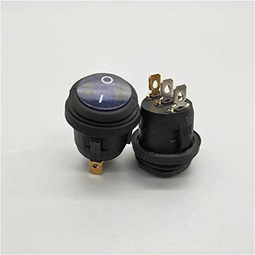 Wippschalter 1 Stück KCD1-105n 2/3 Pin Ein/Aus SPST Wippschalter Wasserdichtes Fahrzeug Schiff LED Licht Runder Schiffstyp Schalter elektronischer Schalter (Color : Blue, Size : 220V)
