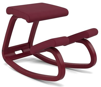 Varier Variable Ergonomischer Kniestuhl, Schaukel-Bürostuhl ohne Rollen | Ergonomischer Kniestuhl ohne Rückenlehne mit Schaukelfunktion für aktives Sitzen; gepolsterter Sitz, bis 110 kg belastbar