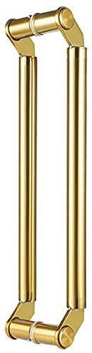 Poignée de Porte de Grange coulissante, poignées de Porte Push-Pull en Verre de Douche, Barres de Forme Ronde en Acier Inoxydable, poignée de Porte d'entrée contemporaine (Or 60 cm)
